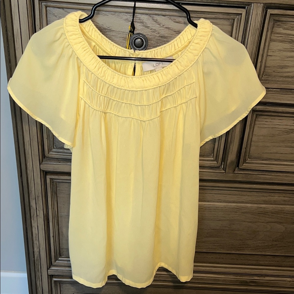 LOFT Light Yellow Blouse